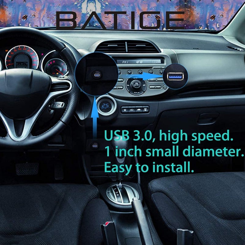 BATIGE Small USB 3.0 Male to Female AUX Flush Panel Mount Extension Cable for Car Truck Boat Motorcycle Dashboard 3ft - Image 5